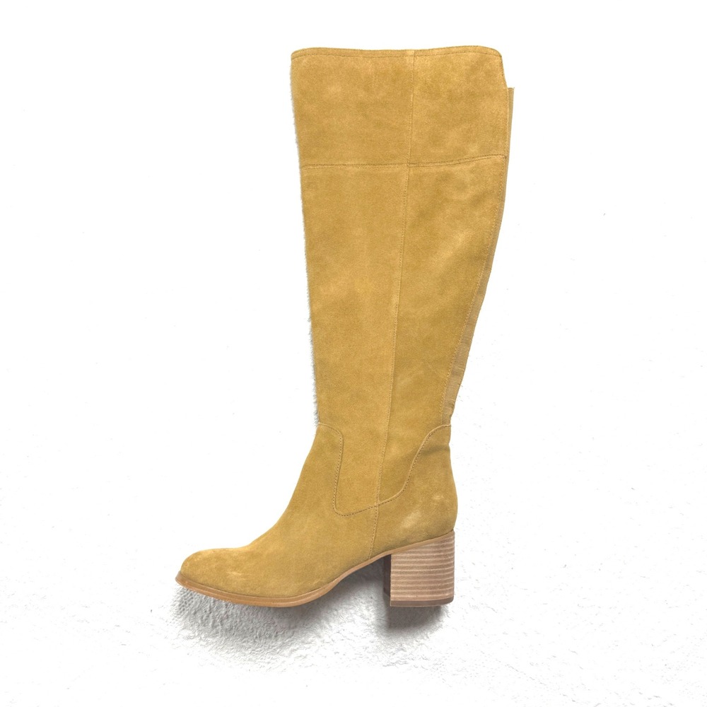 Marc Fisher LTD Escape Tall Suede‎ Knee-High Boots Tan/Camel Size 8.5 Block Heel